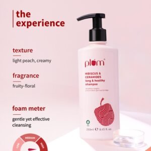 Plum Hibiscus & Ceramides Shampoo – Hydrating, Strengthening & Split-End Prevention, 250ml