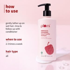 Plum Hibiscus & Ceramides Shampoo – Hydrating, Strengthening & Split-End Prevention, 250ml