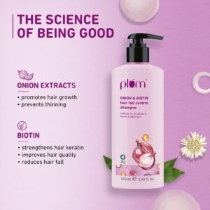 Plum Onion & Biotin Shampoo – Hair Fall Control, Scalp Health, Paraben-Free, 250ml