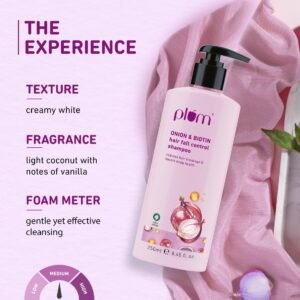 Plum Onion & Biotin Shampoo – Hair Fall Control, Scalp Health, Paraben-Free, 250ml