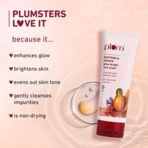 Plum Saffron & Papaya Glow Brightening Face Wash – With Vitamin B5, Papaya Enzyme & Saffron Oil - 100ml
