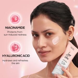 RENEE Lumi Glow Highlighting Sunscreen SPF 50 – Lightweight, Non-Sticky & No White Cast – 70g