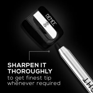 RENEE Midnight Kohl Kajal – Darkest Black, 24Hr Stay, Waterproof & Smudge-Proof with Sharpener | 1.5g