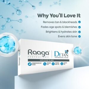 Raaga Professional De-Tan Cream | Kojic & Milk Extracts | Removes Sun Tan & Restores Natural Fairness – 72g