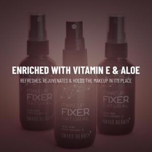 Swiss Beauty Natural Makeup Fixer – Dewy Finish, Aloe Vera & Vitamin E, Hydrating & Long-Lasting Spray, 70ml