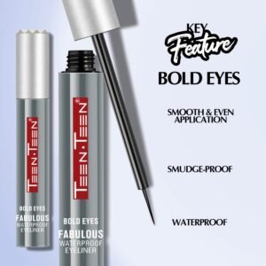 TEEN TEEN Bold Eyes Waterproof Eyeliner – Long-Lasting, Smudge-Proof, Intense Black, 4ml
