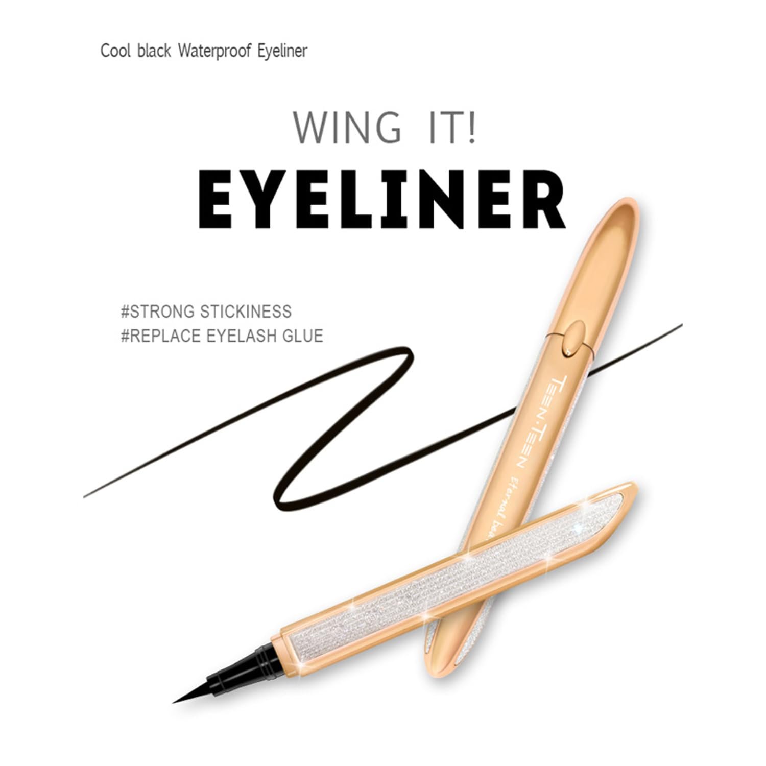 TEEN TEEN Wing It Eyeliner – Long-Lasting, Waterproof, Smooth Application & Intense Black, 1.5g