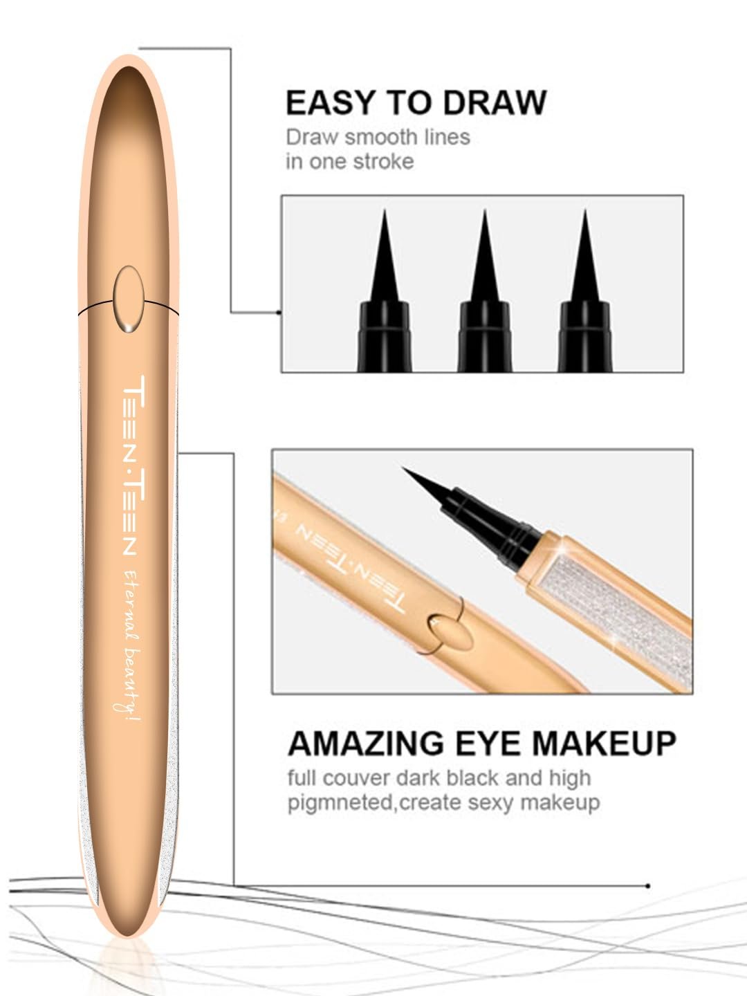 TEEN TEEN Wing It Eyeliner – Long-Lasting, Waterproof, Smooth Application & Intense Black, 1.5g - Image 8