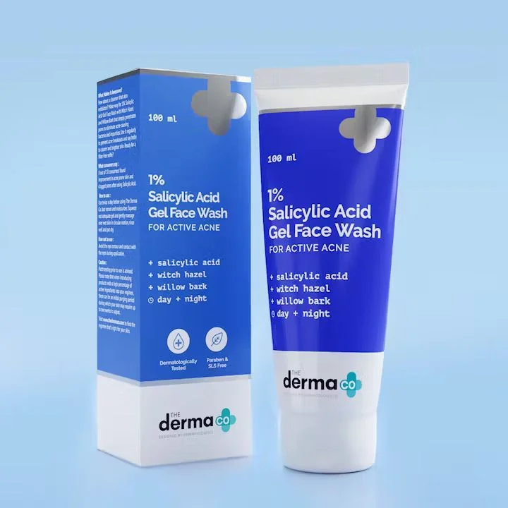 The Derma Co 1% Salicylic Acid Gel Face Wash – Lightweight Acne & Oil Control Cleanser - 100ml