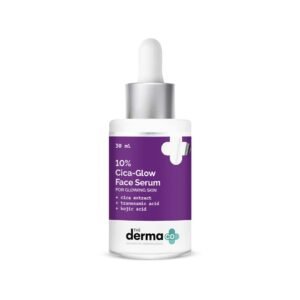 The Derma Co 10% Cica Glow Face Serum – Kojic Acid & Tranexamic Acid | Fades Dark Spots, Boosts Glow & Hydration – 30ml