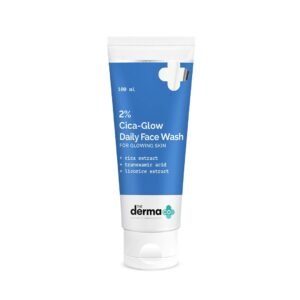 The Derma Co 2% Cica-Glow Daily Face Wash – Brightening & Even Tone Cleanser with Tranexamic Acid & Licorice – 100ml