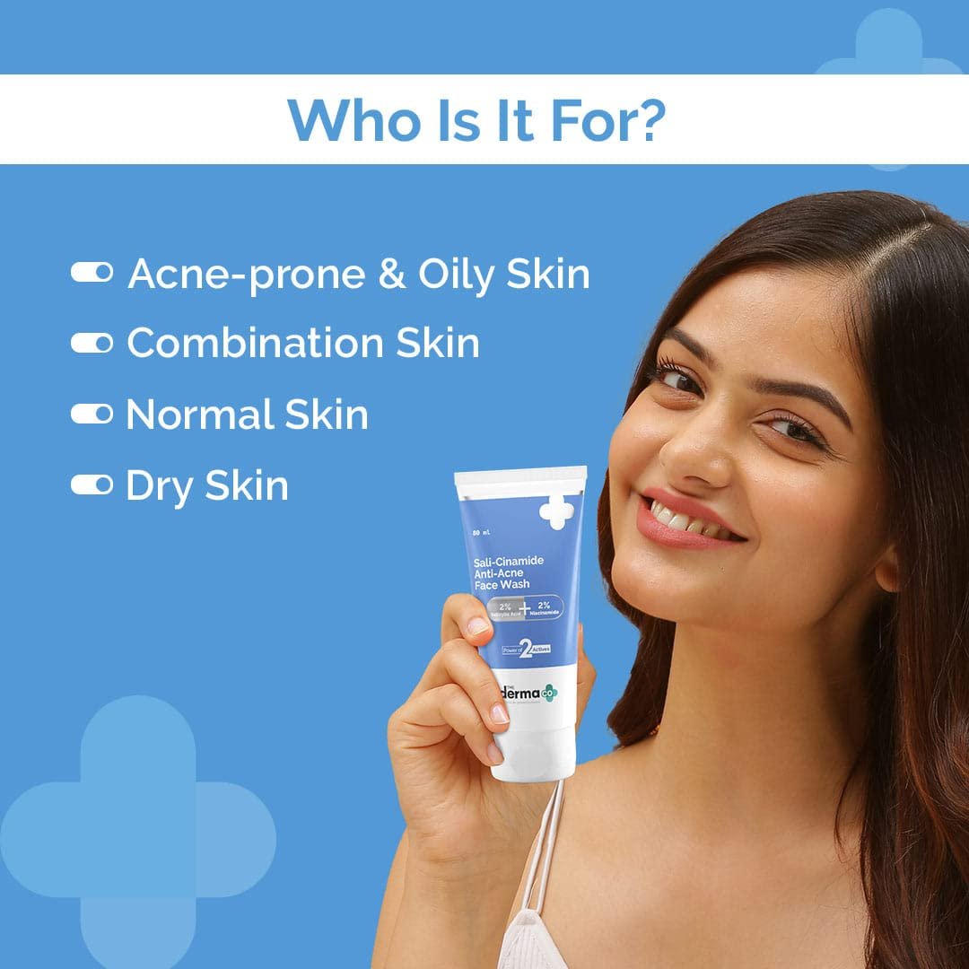 The Derma Co 2% Salicylic Acid & 2% Niacinamide Face Wash – Anti-Acne & Oil Control Cleanser – 80ml - Image 3