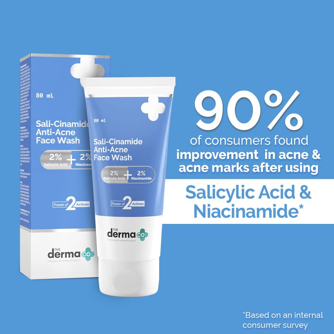 The Derma Co 2% Salicylic Acid & 2% Niacinamide Face Wash – Anti-Acne & Oil Control Cleanser – 80ml - Image 6