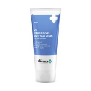 The Derma Co 2% Vitamin C Gel Daily Face Wash with Rosehip & Orange Peel – Hydrating Cleanser for Glowing & Even Skin Tone - 80ml