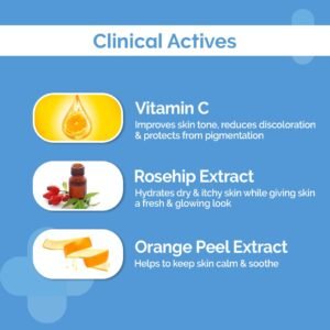 The Derma Co 2% Vitamin C Gel Daily Face Wash with Rosehip & Orange Peel – Hydrating Cleanser for Glowing & Even Skin Tone - 80ml