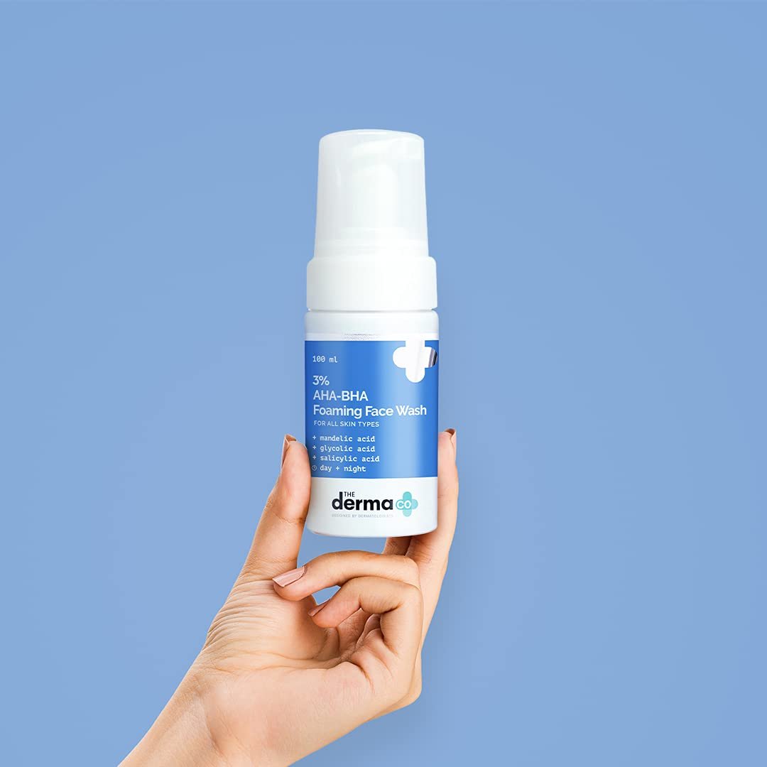 The Derma Co 3% AHA+BHA Foaming Daily Face Wash – Oil-Free Exfoliating Cleanser for Acne Control – 100ml - Image 2