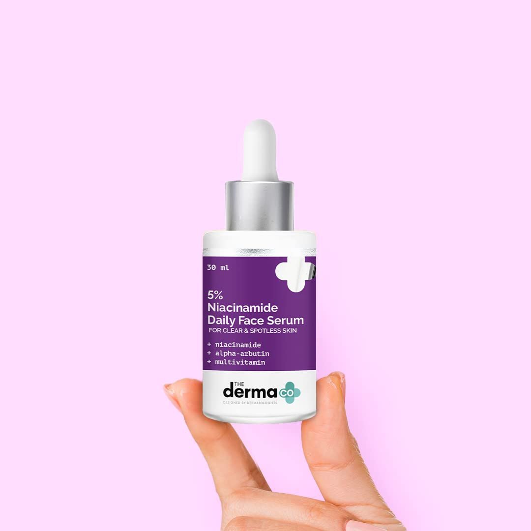 The Derma Co 5% Niacinamide Face Serum – With Alpha Arbutin & Multivitamins | Fades Acne Marks, Dark Spots & Evens Skin Tone – 30ml - Image 2