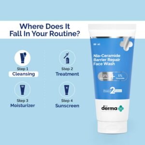 The Derma Co Nia-Ceramide Barrier Repair Face Wash with 2% Niacinamide & 1% Ceramide – Gentle, Nourishing Cleanser for All Skin Types - 80g