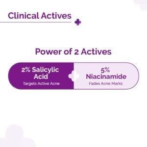 The Derma Co Sali-Cinamide Anti-Acne Serum – 2% Salicylic Acid + 5% Niacinamide | Fights Acne, Marks & Oil Control – 30ml