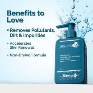 The Derma Co X Dr.V Skin Renew Peptide Anti-Pollution Face Wash – Peptides, Niacinamide & 0.5% Salicylic Acid – 100ml