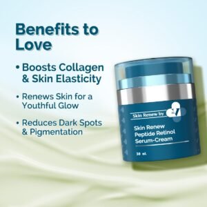 The Derma Co x Dr.V Skin Renew Peptide Retinol Serum-Cream – Boosts Collagen, Reduces Dark Spots & Brightens Skin – 30ml