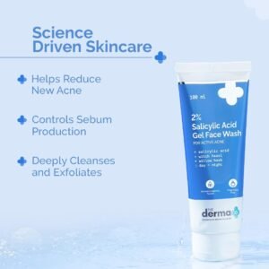 The Derma Co. 2% Salicylic Acid Gel Face Wash – Deep Cleansing & Oil Control for Oily & Acne-Prone Skin - 100ml