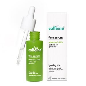 mCaffeine 15% Vitamin C Face Serum – Green Tea, Caffeine & Hyaluronic Acid – Brightening & Hydrating – 30ml