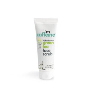 mCaffeine Green Tea Face Scrub | Vitamin C & Walnut Exfoliator for Clear, Detoxed & Hydrated Skin – 100 g