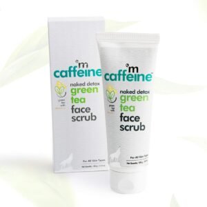 mCaffeine Green Tea Face Scrub | Vitamin C & Walnut Exfoliator for Clear, Detoxed & Hydrated Skin – 100 g