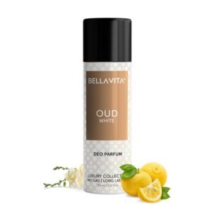 Bella Vita Luxury Oud White Body Deo – No Gas Deodorant for Men & Women – Long-Lasting Woody & Citrus Fragrance – 150ml