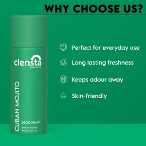 Clensta Cuban Mojito Body Spray – Fresh, Sulfate-Free, Natural Ingredients – Long-Lasting Fragrance – 150ml