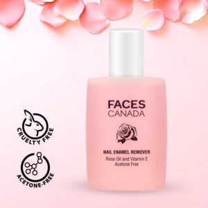 FACES CANADA Nail Enamel Remover – Rose Oil & Vitamin E | Acetone-Free, Cruelty-Free | Nail Polish Remover | 90ml