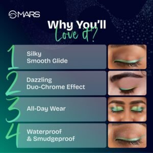 MARS Northern Lights Retractable Eyeliner – Duo-Chrome Shimmer, Long-Lasting & Waterproof | Swedish Aurora 0.35g