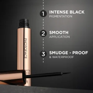 Me-On Photoface HD Eyeliner – Waterproof, Smudge-Proof Liquid Eyeliner with Brush Tip - 5.5ml