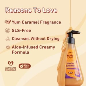 Plum BodyLovin’ Vanilla Caramello Body Wash – SLS-Free Creamy Shower Gel – 240ml