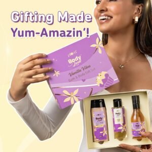 Plum BodyLovin’ Vanilla Vibes Bath & Body Gift Set – Body Wash, Mist & Oil – Long-Lasting Fragrance for Women | Pack of 3