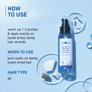 Plum Coconut & Squalane Nutri-Shine Hair Serum – Frizz Control & Shine – 75ml