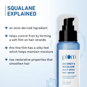 Plum Coconut & Squalane Nutri-Shine Hair Serum – Frizz Control & Shine – 75ml