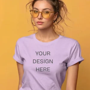 Customized T-Shirt for Women Round Neck Half Sleeve | Upload Your Own Design | Cotton Regular Fit T-Shirt
