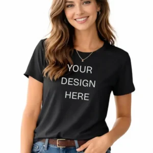 Customized T-Shirt for Women Round Neck Half Sleeve | Upload Your Own Design | Cotton Regular Fit T-Shirt