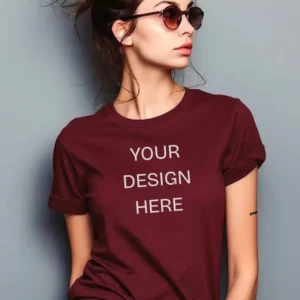 Customized T-Shirt for Women Round Neck Half Sleeve | Upload Your Own Design | Cotton Regular Fit T-Shirt