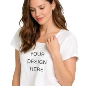 Customized T-Shirt for Women Round Neck Half Sleeve | Upload Your Own Design | Cotton Regular Fit T-Shirt