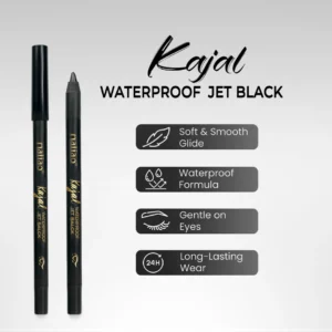 Maliao Waterproof Jet Black Kajal – Smudge-Proof, Long Lasting, Intense Matte Finish | 0.35g